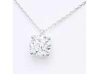 14 karaat wit gouden ketting met 8,00 crt diamant - afbeelding 3 van  6