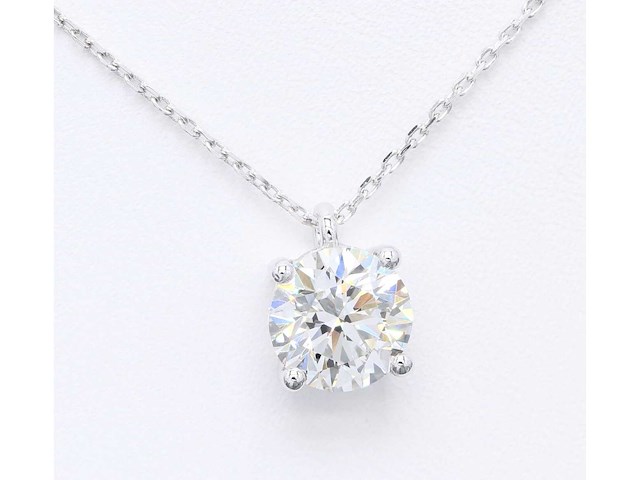 14 karaat wit gouden ketting met 8,00 crt diamant - afbeelding 4 van  6