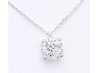 14 karaat wit gouden ketting met 8,00 crt diamant - afbeelding 4 van  6