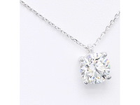 14 karaat wit gouden ketting met 8,00 crt diamant - afbeelding 5 van  6