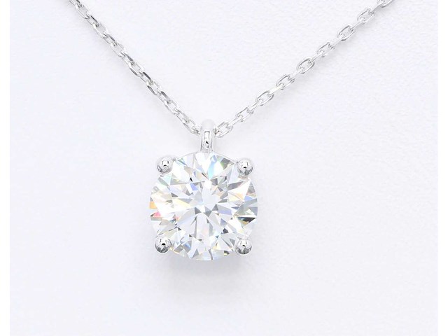 14 karaat wit gouden ketting met 8,00 crt diamant - afbeelding 6 van  6