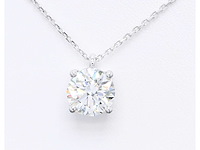 14 karaat wit gouden ketting met 8,00 crt diamant - afbeelding 6 van  6