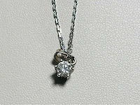 14 karaat wit gouden ketting wesselton met 0,25 crt natuurlijke diamant