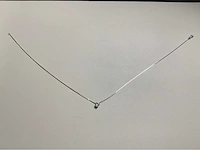 14 karaat wit gouden ketting wesselton met 0,25 crt natuurlijke diamant - afbeelding 4 van  8