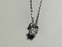 14 karaat wit gouden ketting wesselton met 0,25 crt natuurlijke diamant - afbeelding 6 van  8