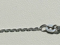 14 karaat wit gouden ketting wesselton met 0,25 crt natuurlijke diamant - afbeelding 7 van  8