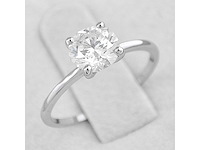 14 karaat wit gouden ring met 1,05 crt natuurlijke diamant