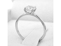 14 karaat wit gouden ring met 1,05 crt natuurlijke diamant - afbeelding 2 van  3