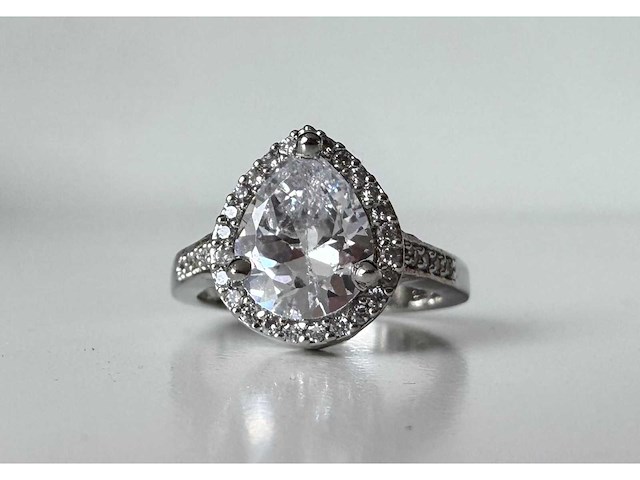 14 karaat wit gouden ring met diamant 5,00 crt - afbeelding 1 van  11