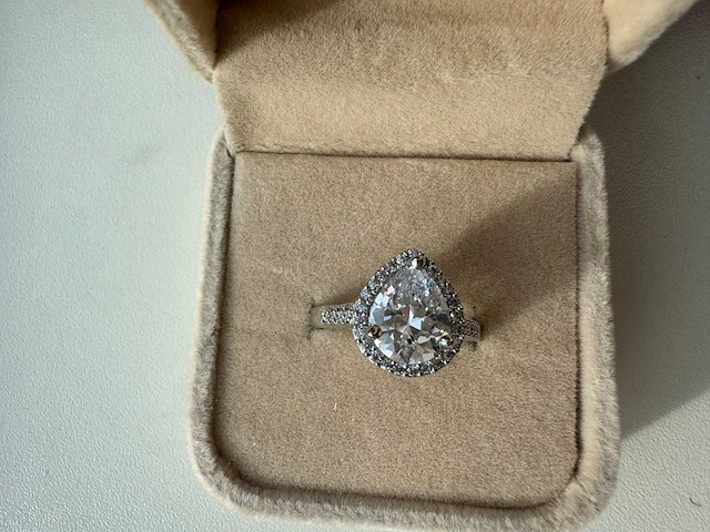 14 karaat wit gouden ring met diamant 5,00 crt - afbeelding 7 van  11