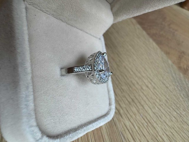 14 karaat wit gouden ring met diamant 5,00 crt - afbeelding 8 van  11
