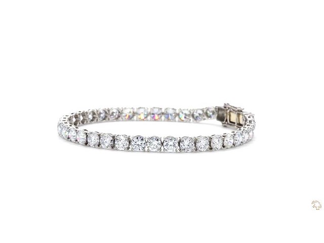 14 karaat witgouden armband met 10,04 ct. diamant - afbeelding 5 van  7