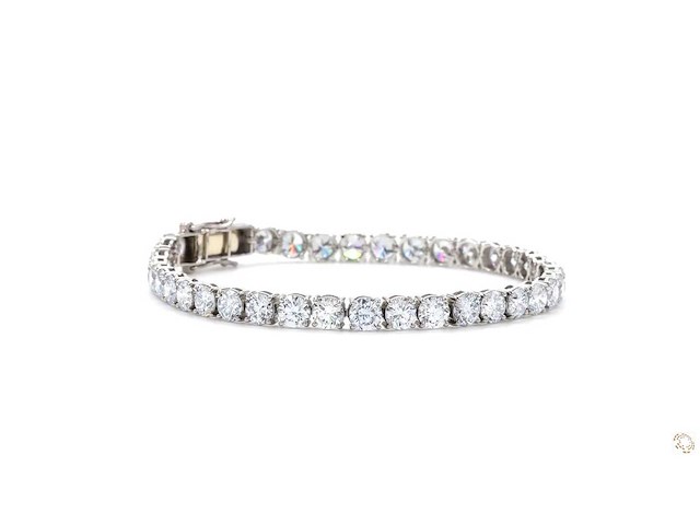14 karaat witgouden armband met 10,04 ct. diamant - afbeelding 6 van  7