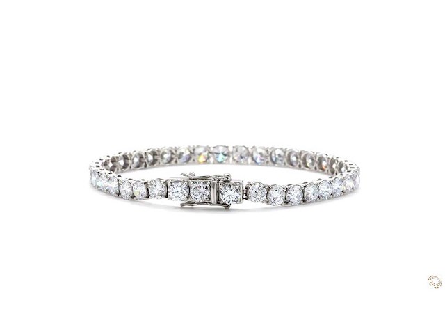 14 karaat witgouden armband met 10,04 ct. diamant - afbeelding 7 van  7