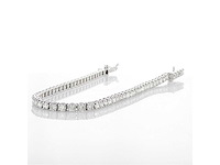 14 karaat witgouden armband met 4,06 crt. natuurlijke diamant - afbeelding 3 van  6