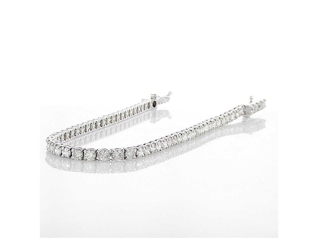 14 karaat witgouden armband met 4,06 crt. natuurlijke diamant - afbeelding 3 van  6