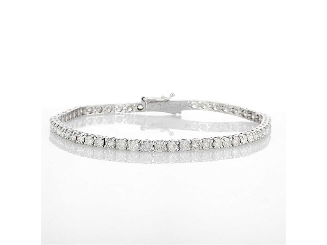 14 karaat witgouden armband met 4,06 crt. natuurlijke diamant - afbeelding 1 van  6