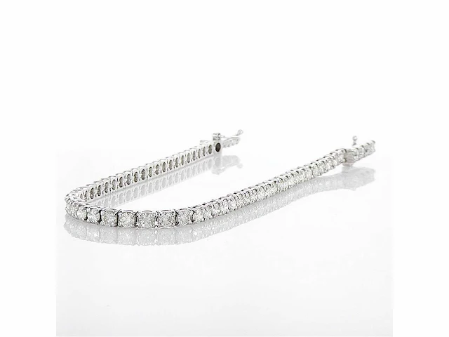 14 karaat witgouden armband met 4,06 crt. natuurlijke diamant - afbeelding 3 van  6