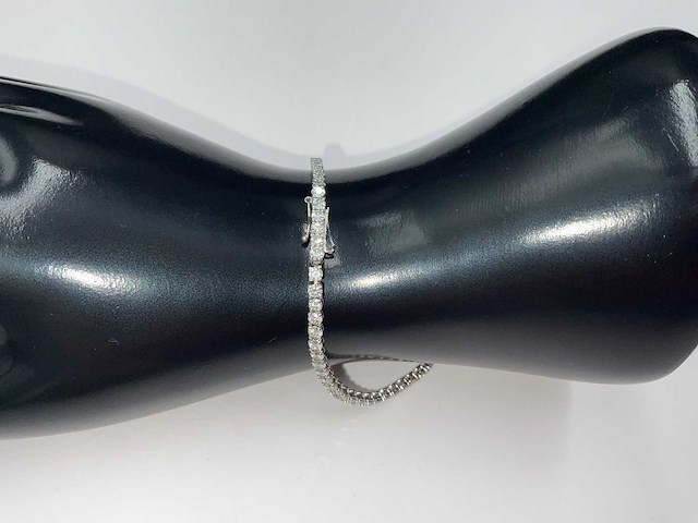 14 karaat witgouden armband met 4,82 crt. natuurlijke diamant - afbeelding 4 van  11