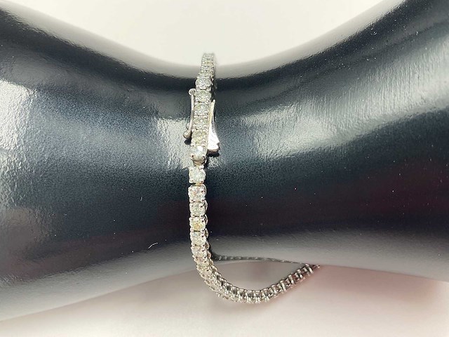 14 karaat witgouden armband met 4,82 crt. natuurlijke diamant - afbeelding 6 van  11