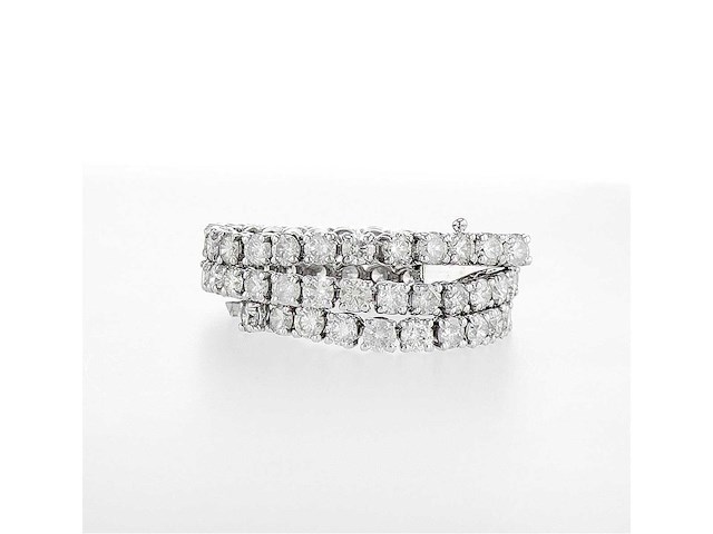 14 karaat witgouden armband met 5,32 crt. natuurlijke diamant - afbeelding 3 van  6