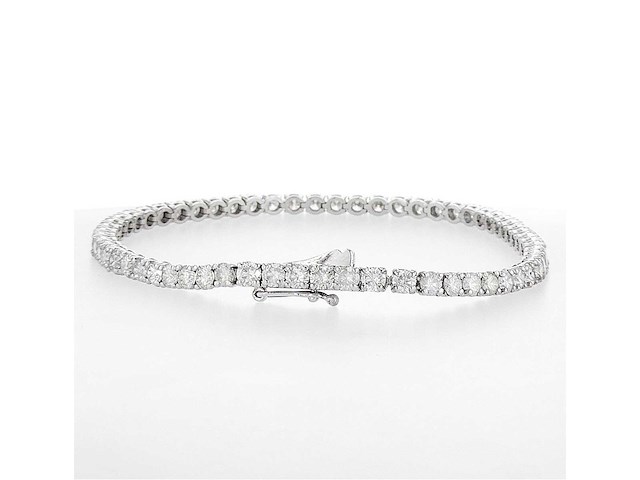 14 karaat witgouden armband met 5,32 crt. natuurlijke diamant - afbeelding 5 van  6