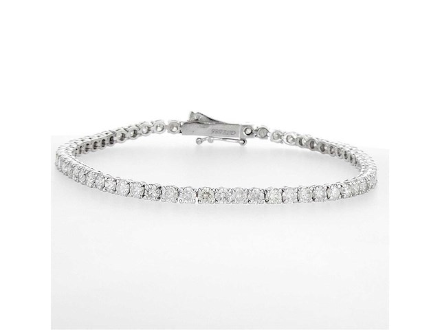 14 karaat witgouden armband met 5,32 crt. natuurlijke diamant - afbeelding 1 van  3