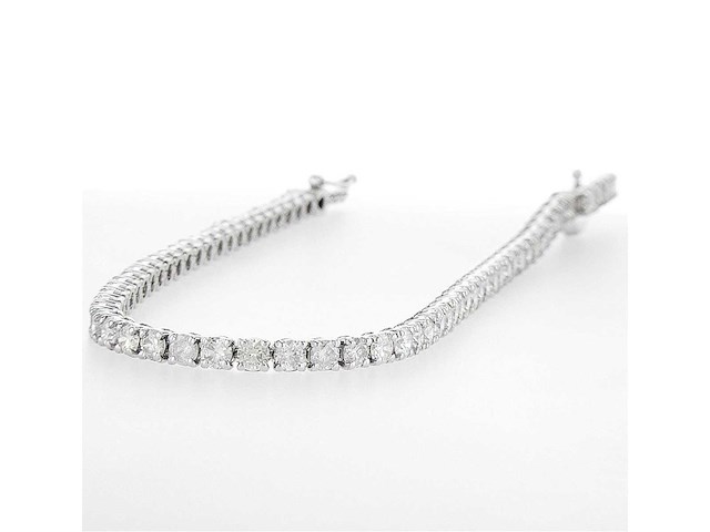14 karaat witgouden armband met 5,32 crt. natuurlijke diamant - afbeelding 3 van  3