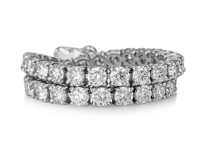 14 karaat witgouden armband met 5,45 crt. diamant - afbeelding 6 van  8