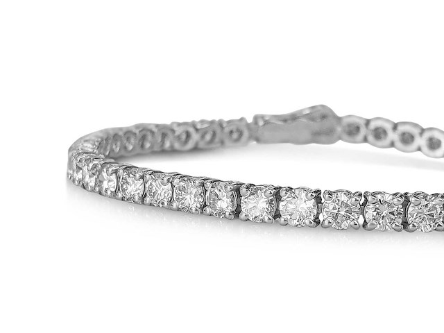 14 karaat witgouden armband met 5,45 crt. diamant - afbeelding 7 van  8