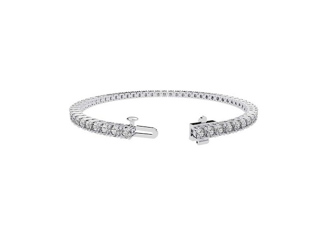 14 karaat witgouden armband met 5,72 crt. diamant - afbeelding 5 van  6