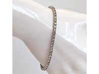14 karaat witgouden armband met 6,15 crt. natuurlijke diamant - afbeelding 1 van  8