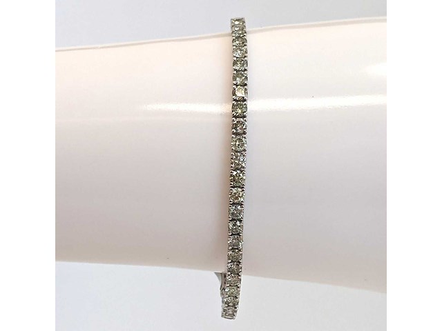 14 karaat witgouden armband met 6,15 crt. natuurlijke diamant - afbeelding 7 van  8