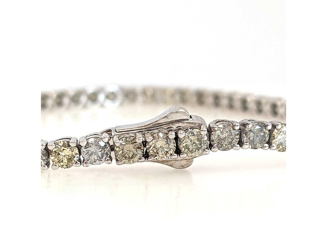 14 karaat witgouden armband met 6,15 crt. natuurlijke diamant - afbeelding 4 van  8
