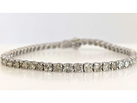 14 karaat witgouden armband met 6,15 crt. natuurlijke diamant - afbeelding 5 van  8