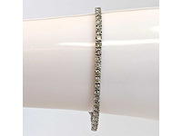 14 karaat witgouden armband met 6,15 crt. natuurlijke diamant - afbeelding 7 van  8