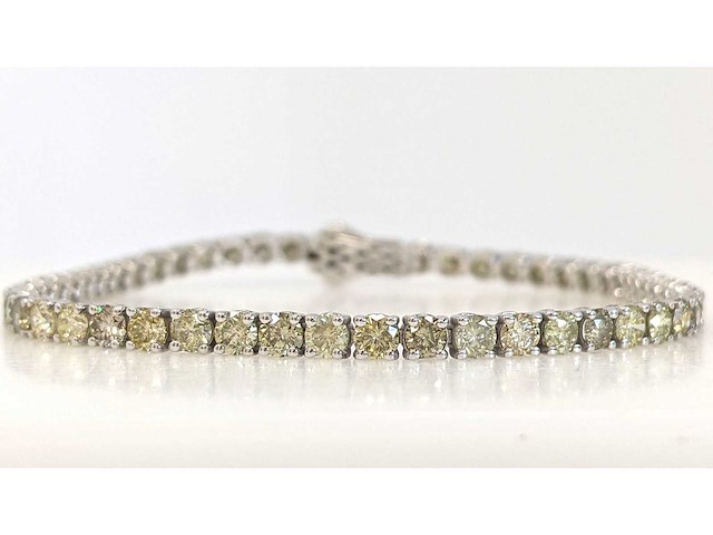 14 karaat witgouden armband met 6,29 crt natuurlijke diamant - afbeelding 5 van  8