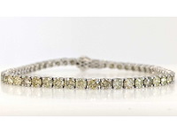 14 karaat witgouden armband met 6,29 crt natuurlijke diamant - afbeelding 5 van  8
