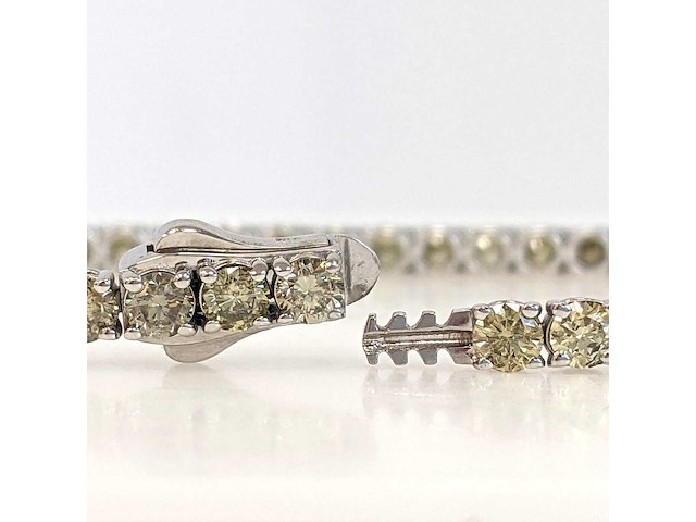 14 karaat witgouden armband met 6,29 crt natuurlijke diamant - afbeelding 7 van  8