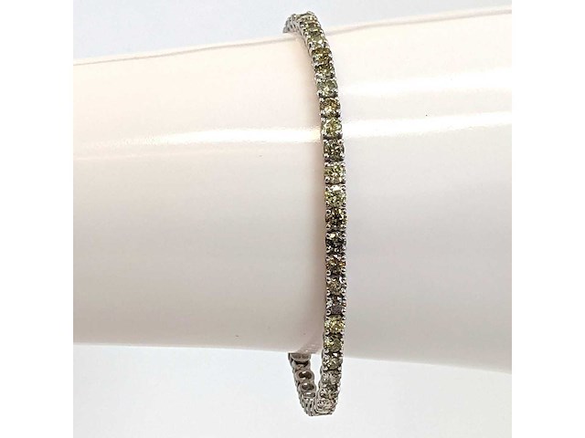 14 karaat witgouden armband met 6,29 crt natuurlijke diamant - afbeelding 8 van  8