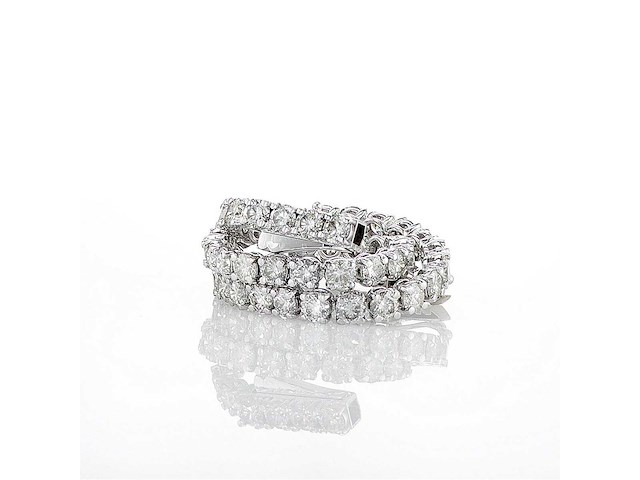 14 karaat witgouden armband met 6,76 crt. natuurlijke diamanten - afbeelding 3 van  6
