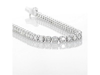 14 karaat witgouden armband met 6,76 crt. natuurlijke diamanten - afbeelding 4 van  6