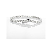 14 karaat witgouden armband met 6,76 crt. natuurlijke diamanten - afbeelding 6 van  6