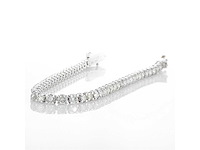 14 karaat witgouden armband met 6,76 crt. natuurlijke diamanten - afbeelding 5 van  6