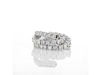 14 karaat witgouden armband met 6,76 crt. natuurlijke diamanten - afbeelding 3 van  6