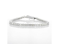 14 karaat witgouden armband met 6,76 crt. natuurlijke diamanten - afbeelding 1 van  6