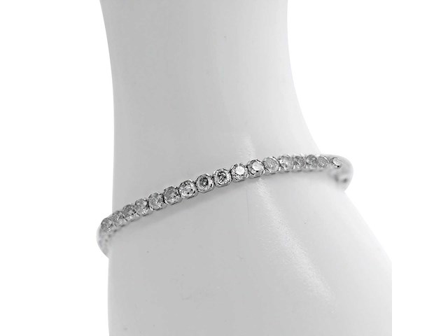 14 karaat witgouden armband met 7,50 crt. natuurlijke diamant - afbeelding 4 van  6