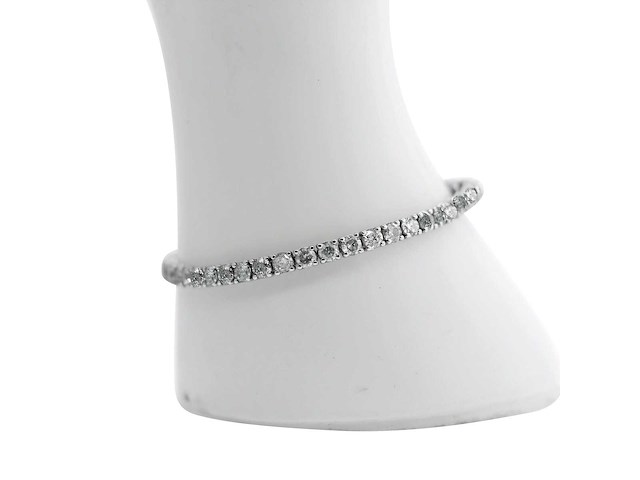 14 karaat witgouden armband met 7,66 natuurlijke diamant - afbeelding 3 van  5