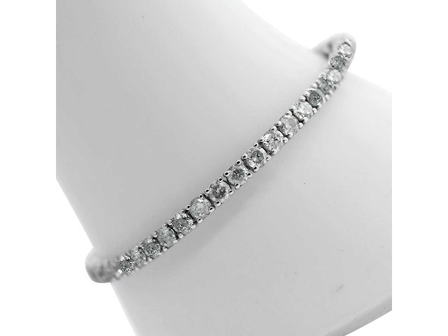 14 karaat witgouden armband met 7,66 natuurlijke diamant - afbeelding 4 van  5