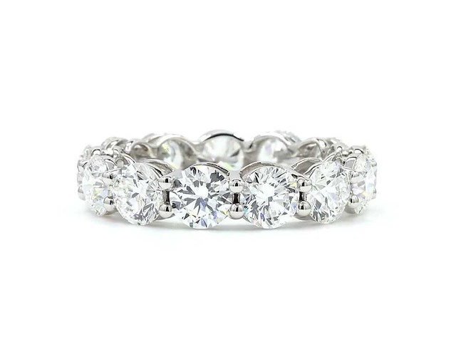 14 karaat witgouden eeuwigheidsring met 7,01 ct. diamant - afbeelding 1 van  9